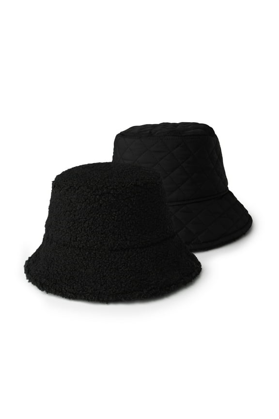 Britt’s Knits Apres Ski Reversible Faux Shearling Bucket Hat - Black (Women's)