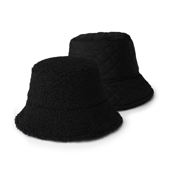 Britt’s Knits Apres Ski Reversible Faux Shearling Bucket Hat - Black (Women's)