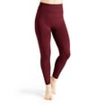 thumbnail image 1 of Britt's Knits Basics Fleece-Lined Leggings Mid Rise Fit Full Length Cut Leggings - Burgundy, S-M (Women's), 1 of 8