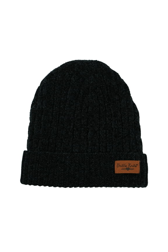 Britt’s Knits Beyond Soft Cable Knitted Beanie Warm Winter Hat - Black (Women's)