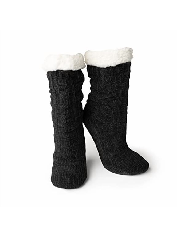 Beyond Soft Chenille Knit Non-Slip Slipper Socks