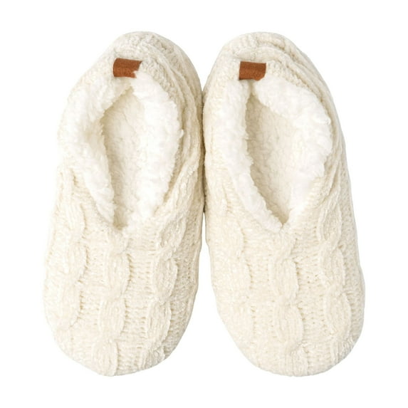 Britt's Knits Beyond Soft Chenille Knit Slippers with Nonslip Sole