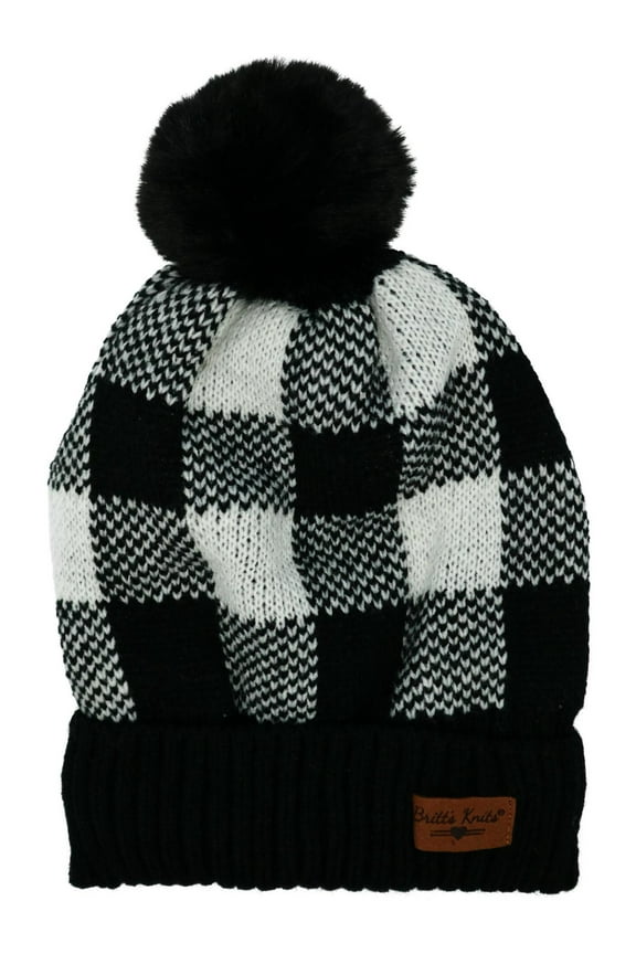 Buffalo Plaid Beanie Cuff Cap (Women's)