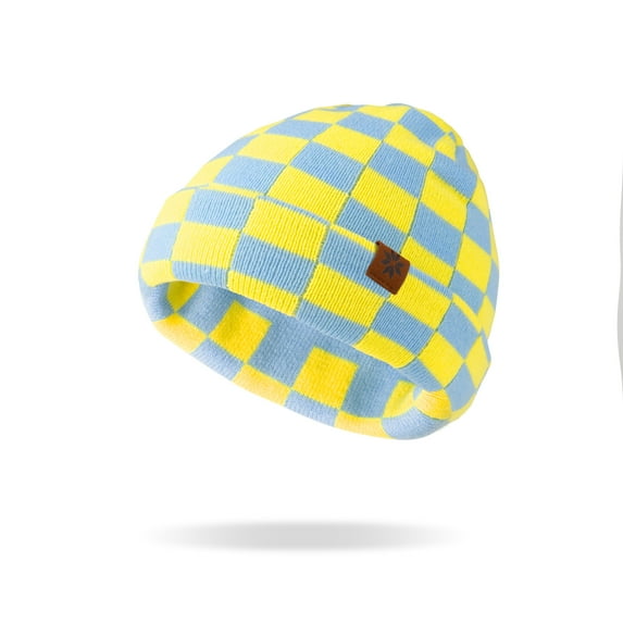 Britt's Knits Check Mate Stretchy Knit Beanie - Yellow (Kid's)