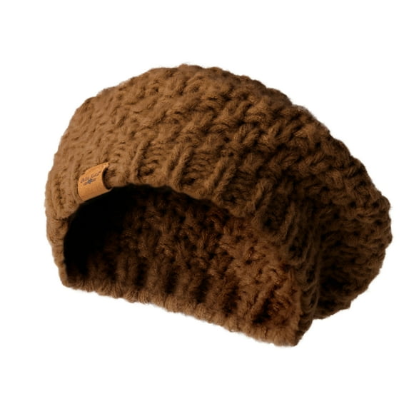 Britt’s Knits Everyday Crochet Beret Lightweight Parisian Style Beanie - Chestnut (Women's)
