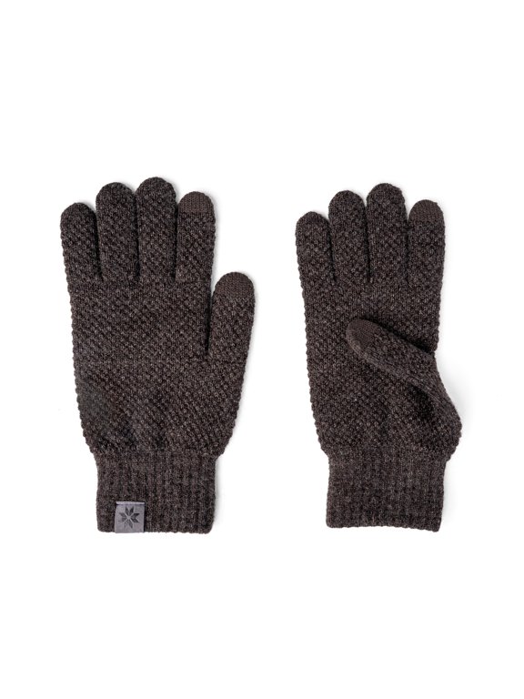 Men's Charcoal Tahoe Tech Gloves with Moss Stitch Knit Pattern