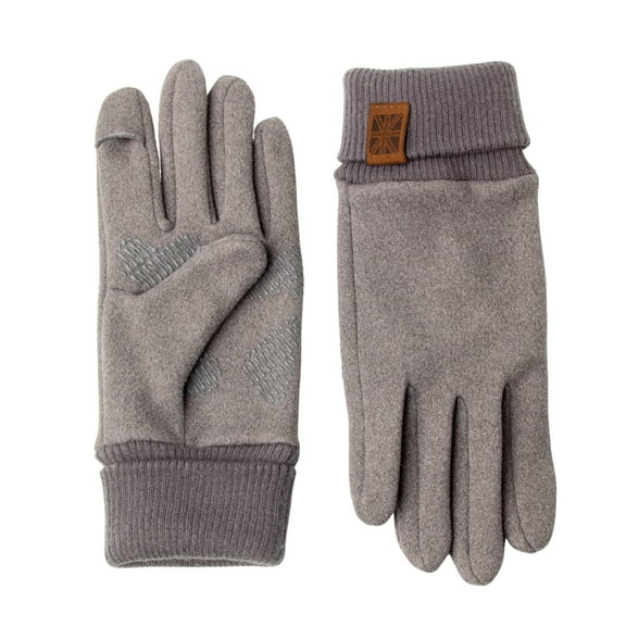 Britt's Knits Pro Tip Texting Warm Gloves Double Ribbed Cuffs - Gray, S-M (Unisex)