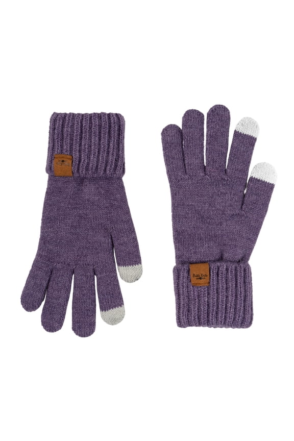 Warm Knitted Gloves With Tech-Compatible Fingertips - Purple (Women's)