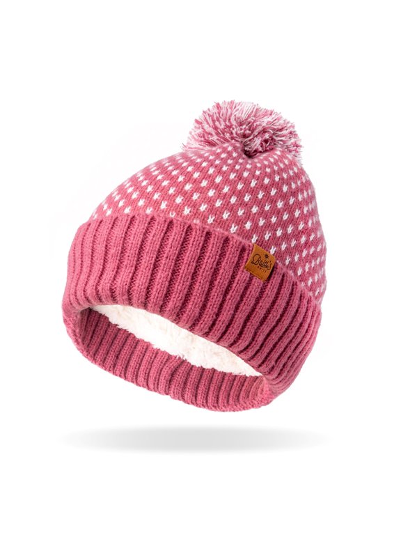 Women's Berry Highland Pom Hat with Arrow Knit Pattern