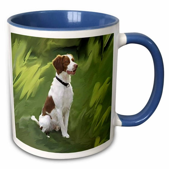 3drose, Brittany, 11oz Two-tone Blue Mug