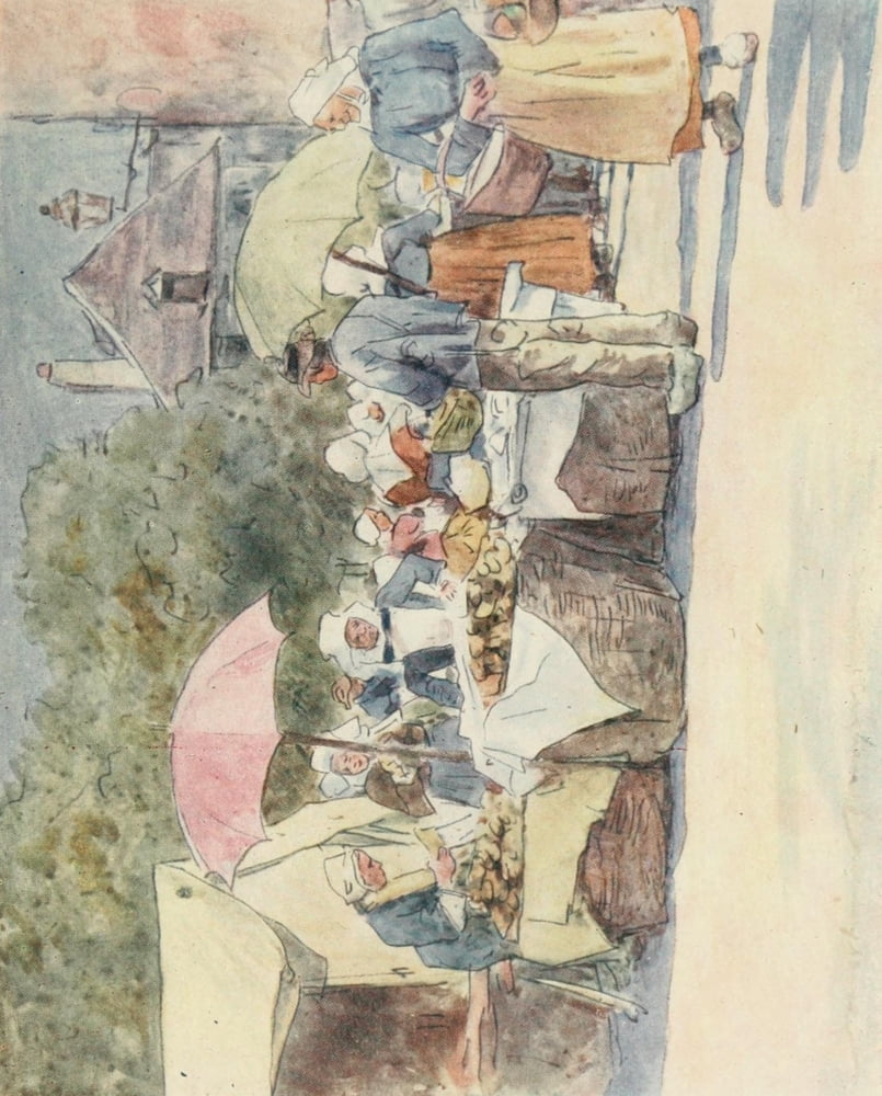 Brittany 1912 Bread stalls Canvas Art - Mortimer Menpes (24 x 36)