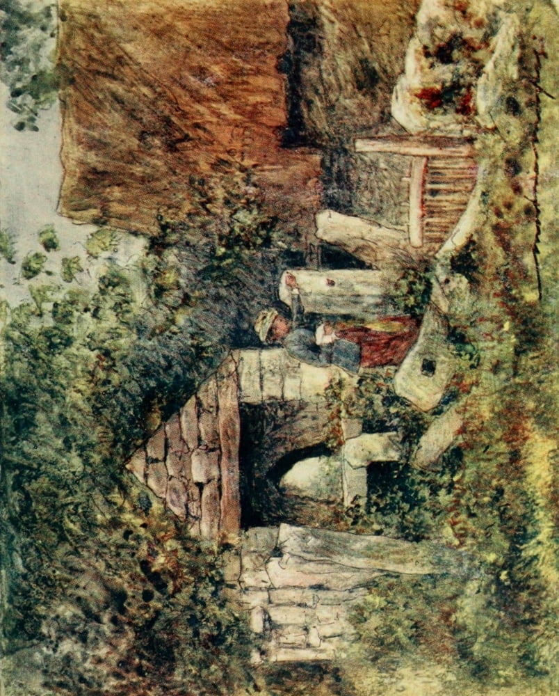 Brittany 1912 By the side of a farm Canvas Art - Mortimer Menpes (24 x 36)