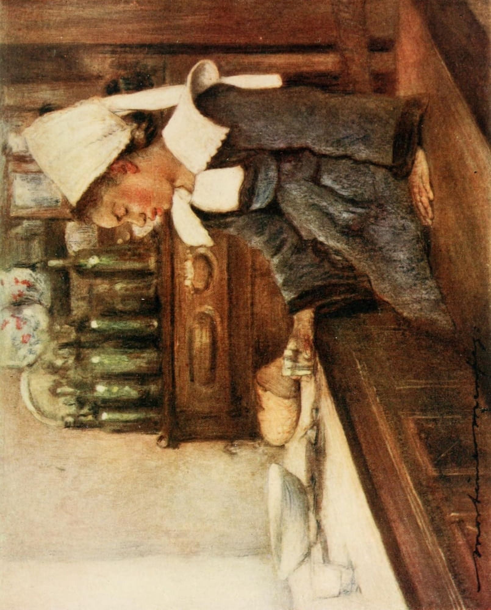 Brittany 1912 Dejeuner Canvas Art - Mortimer Menpes (18 x 24)
