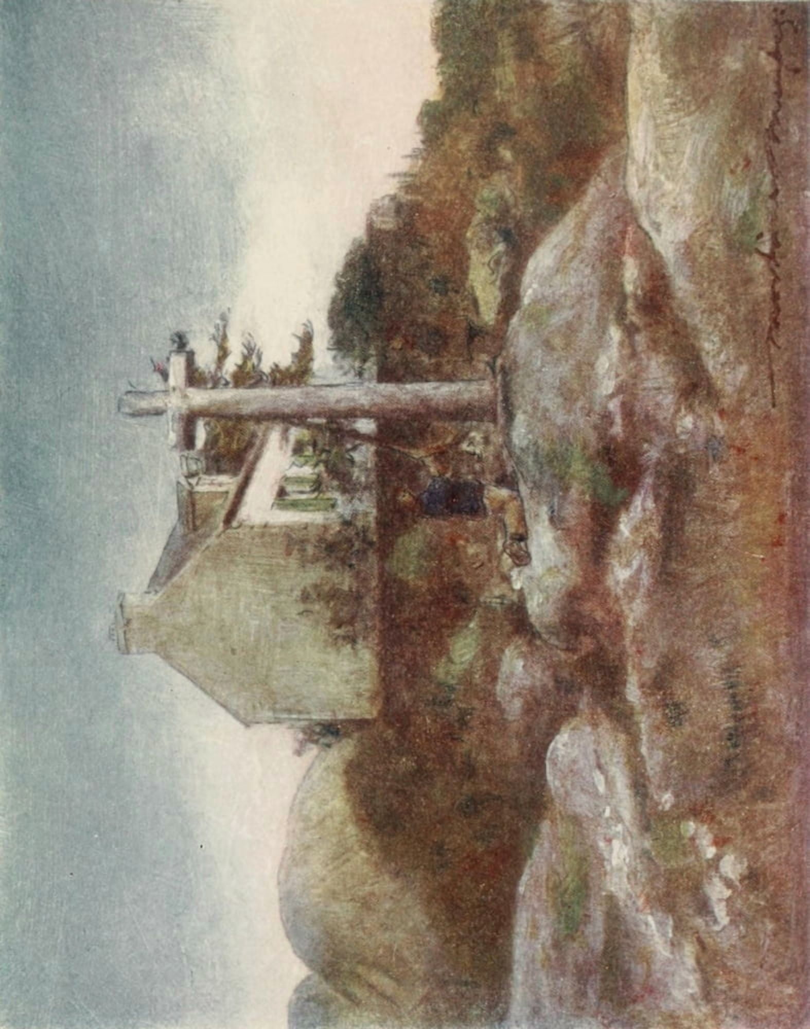 Brittany 1912 Huelgoat wayside shrine Canvas Art - Mortimer Menpes (18 x 24)