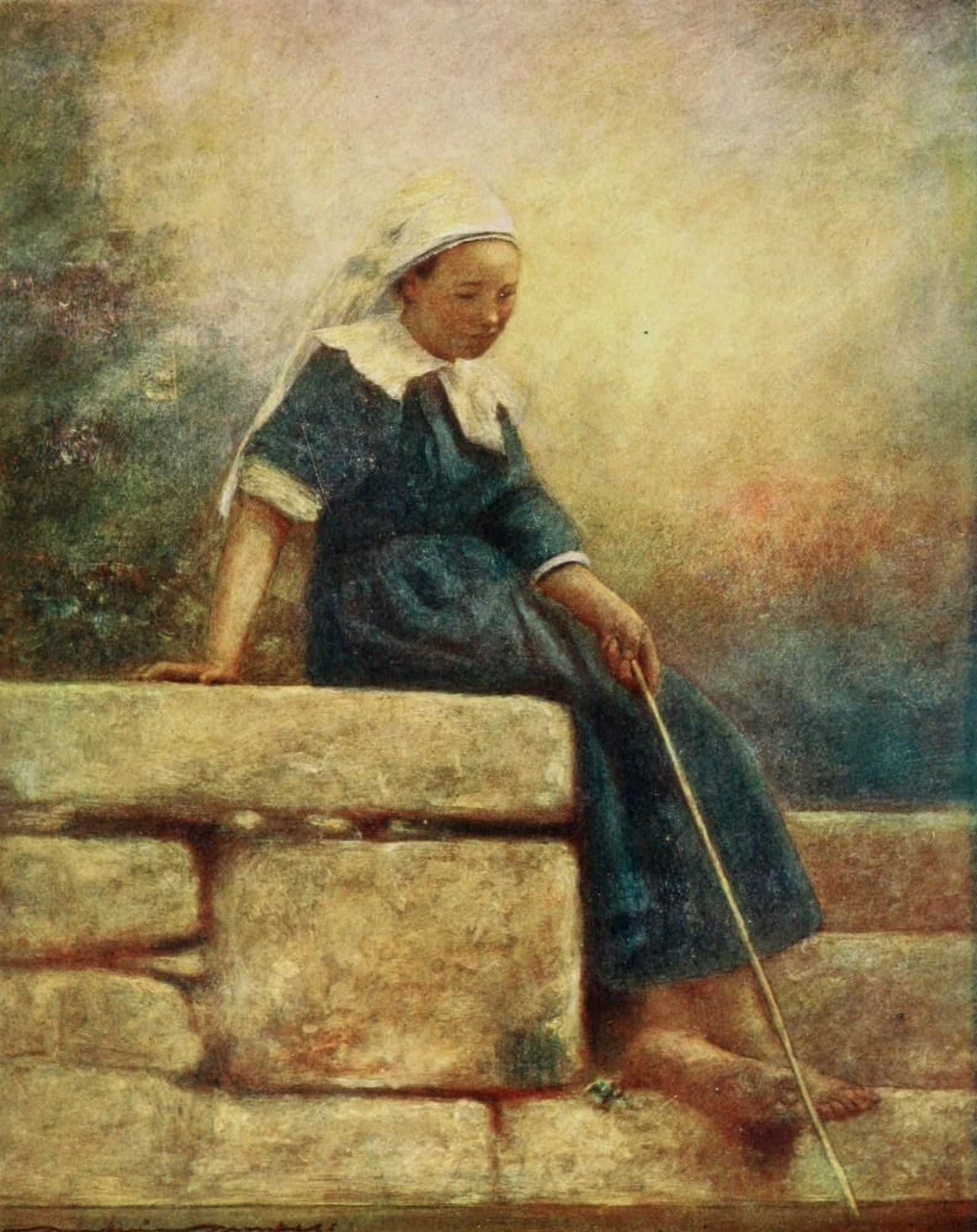 Brittany 1912 Idle hours Canvas Art - Mortimer Menpes (18 x 24)
