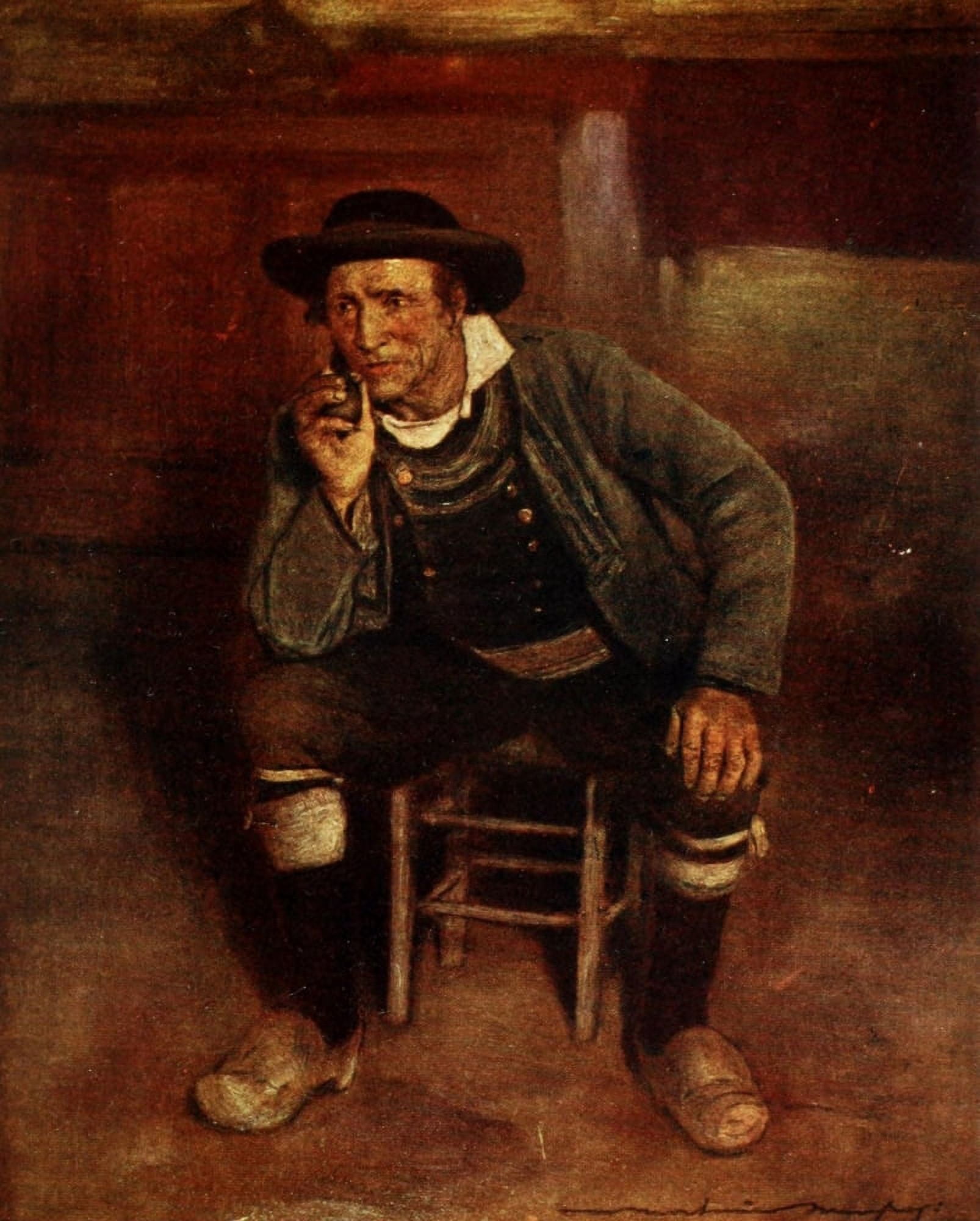 Brittany 1912 Master of the house Canvas Art - Mortimer Menpes (18 x 24)