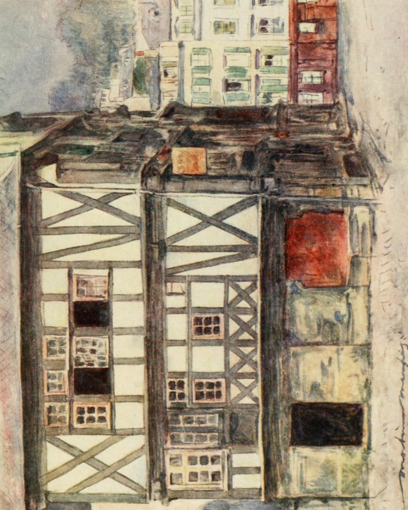 Brittany 1912 Medieval house Morlaix Canvas Art - Mortimer Menpes (24 x 36)