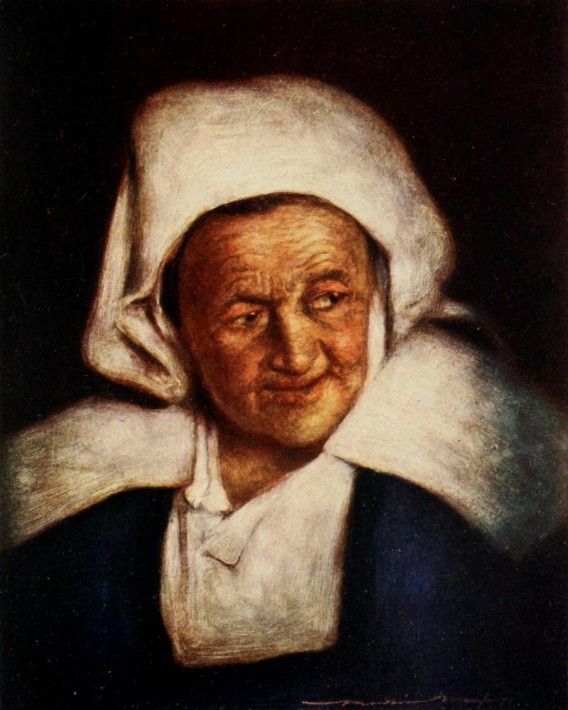 Brittany 1912 Old woman Canvas Art - Mortimer Menpes (24 x 36)