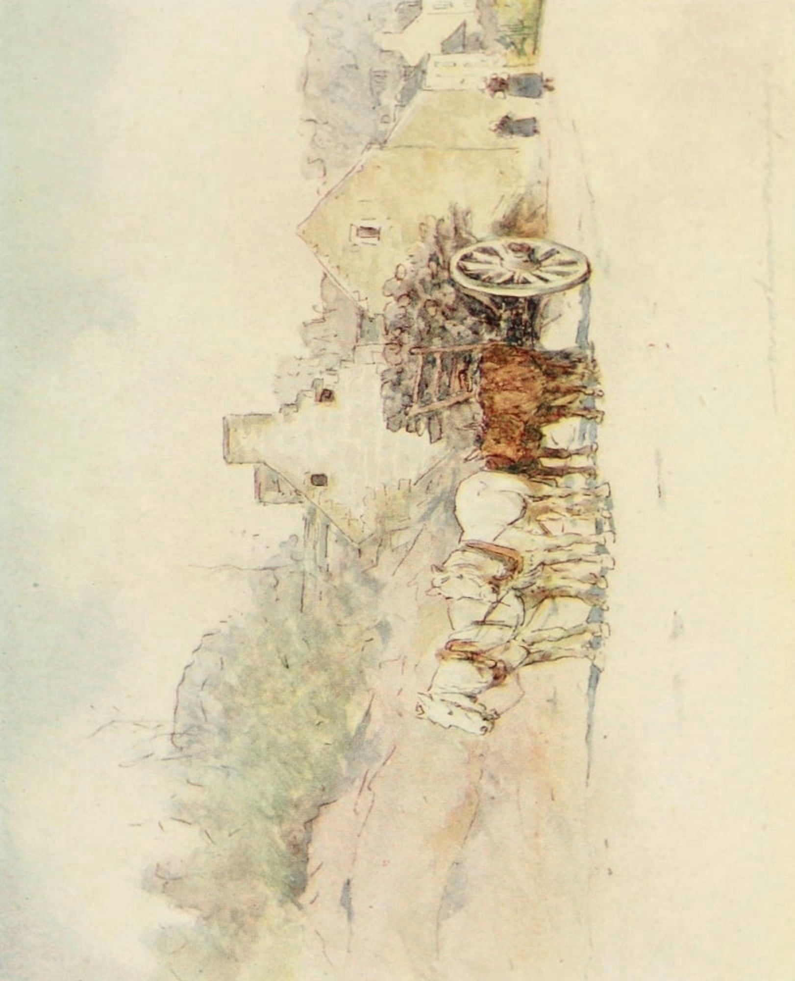 Brittany 1912 On the road to Banalee Canvas Art - Mortimer Menpes (24 x 36)