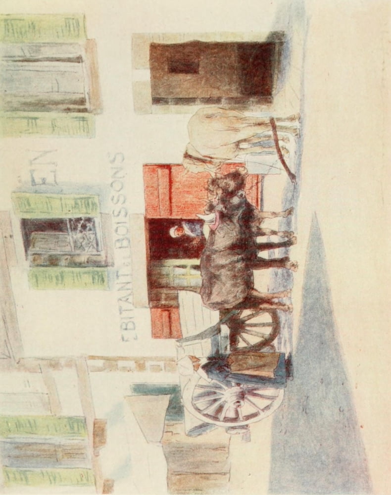 Brittany 1912 Port Aven sandcart on the quay Canvas Art - Mortimer Menpes (18 x 24)