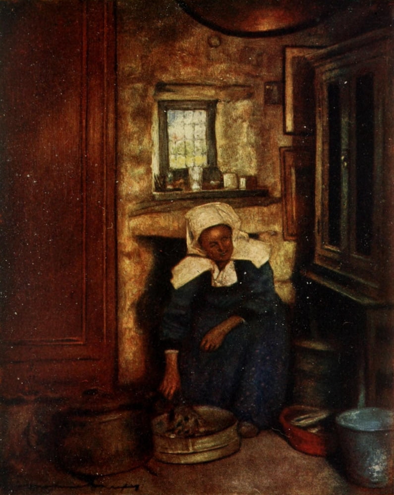 Brittany 1912 Preparing the midday meal Canvas Art - Mortimer Menpes (18 x 24)