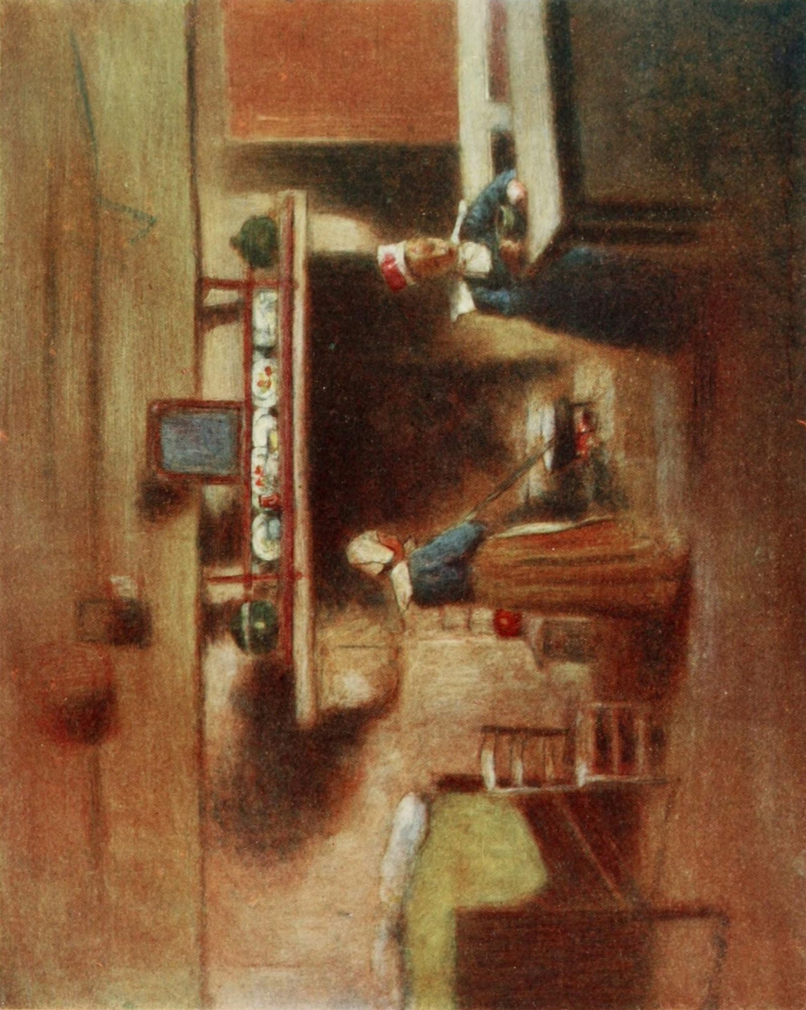 Brittany 1912 Solitary meal Canvas Art - Mortimer Menpes (24 x 36)