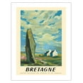 thumbnail image 1 of Brittany (Bretagne) - Northwest France - French National Railways (SNCF) - Vintage Railroad Travel Poster by Abel c.1947 - Bamboo Fine Art 290gsm Paper (Unframed) 17x22in, 1 of 4