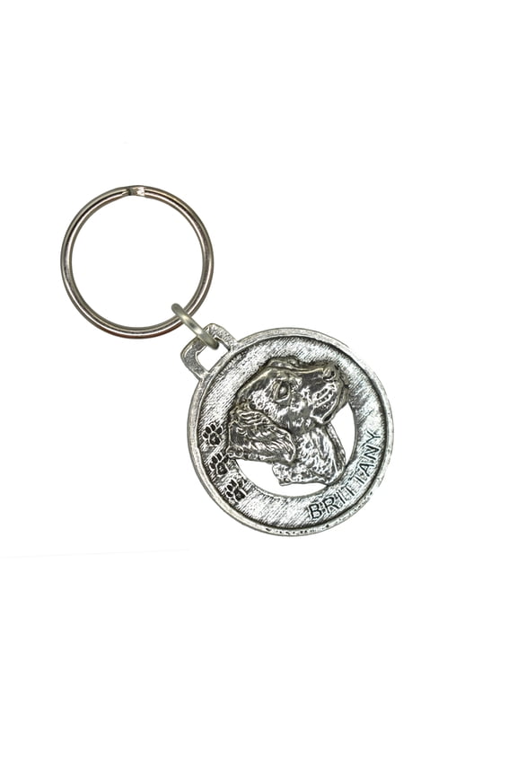 Brittany Dog Keychain, Spaniel, Gun Dog, Canine, AKC, Pewter, Keys, Key Fob, Key Chains, Over 100 Dog Designs Available, Made in the USA, Creative Pewter Designs. D038KC