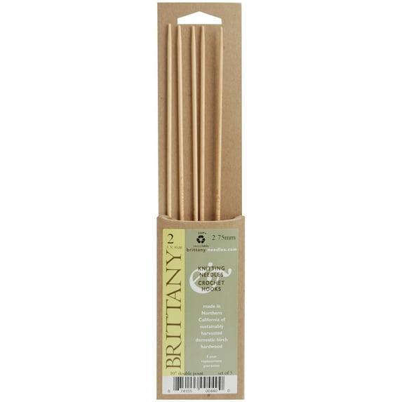 Brittany Double Point Knitting Needles 10" 5/Pkg-Size 11/8mm