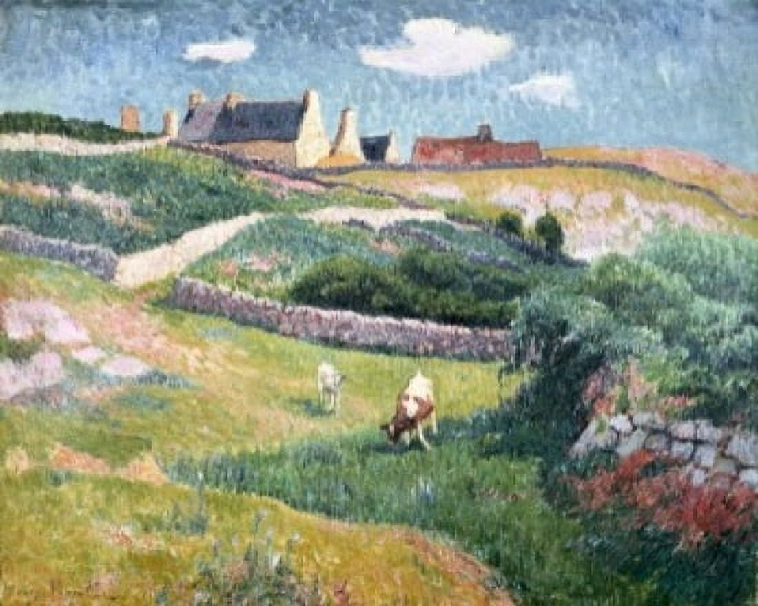 Brittany Landscape Henry Moret (1856-1913French) Oil on Canvas Canvas Art - Henry Moret (24 x 36)