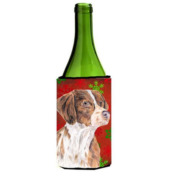 Brittany Red And Green Snowflakes Holiday Christmas Wine Bottle Hugger - 24 oz.