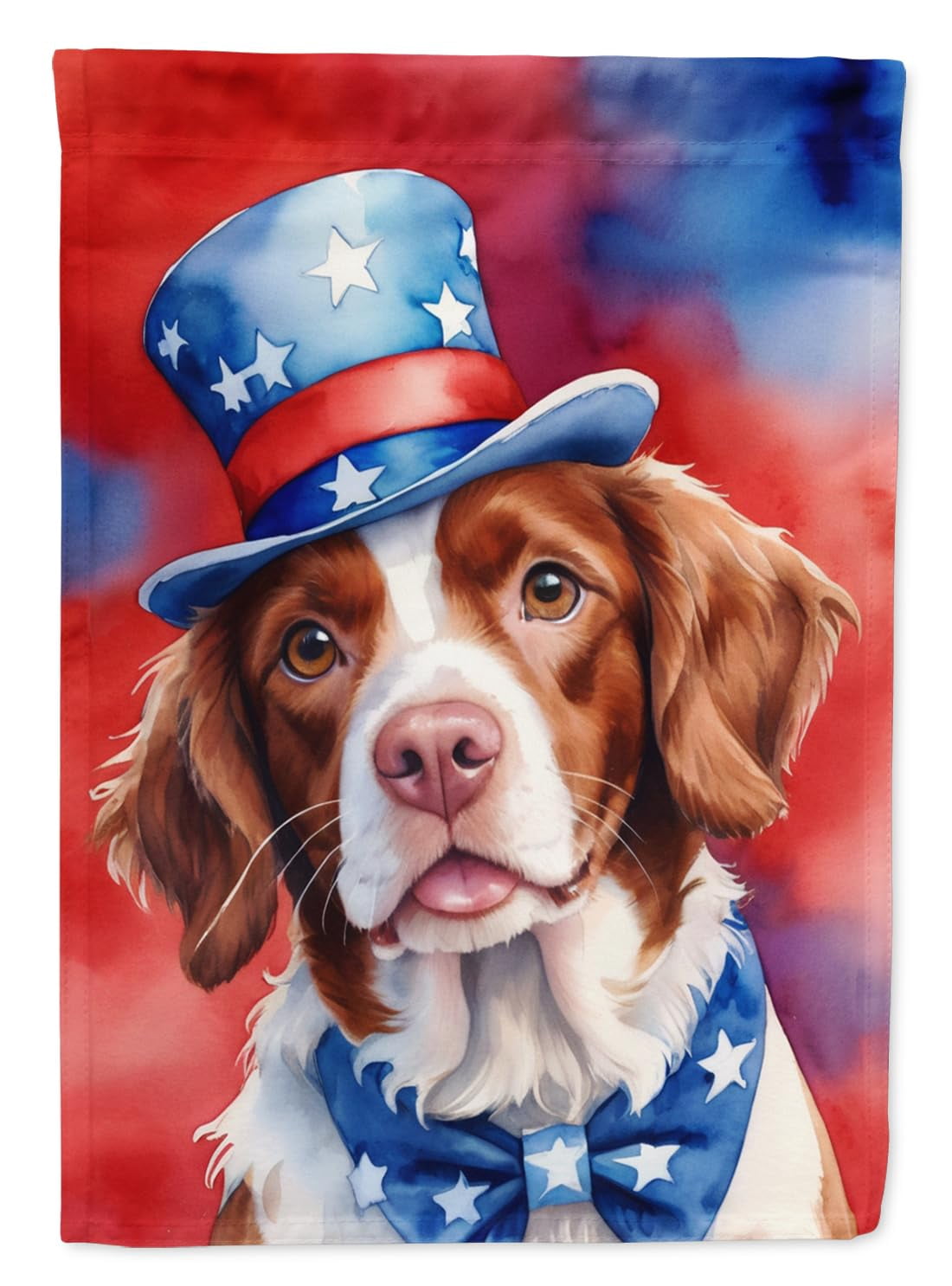 Brittany Spaniel Patriotic Garden Flag 11.25 in x 15.5 in