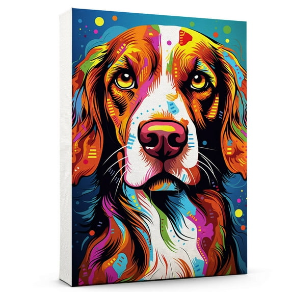 Brittany Watercolor Dog Art Print Poster, Wall art Painting Decor, Puppies Colorful, Puppy Pop Art Home Decor Artwork For Bedroom Living Room Bathroom Decor,