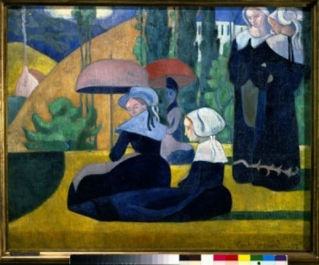 Brittany Women with Umbrellas by Emile Bernard 1868-1941 France Paris Musee dArt Moderne de La Ville de Paris Canvas Art - Emile Bernard (24 x 36)