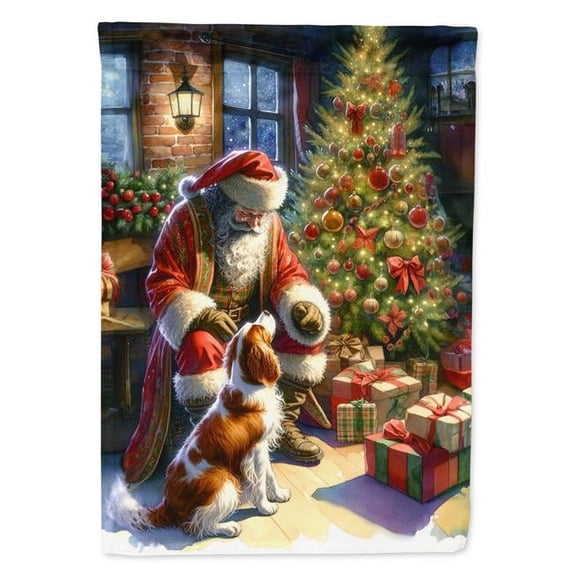 Brittany and Santa Claus Garden Flag 11.25 in x 15.5 in