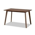 thumbnail image 1 of Britte Mid-Century Modern Transitional Walnut Brown Finished Rectangular Wood Dining Table, 1 of 5