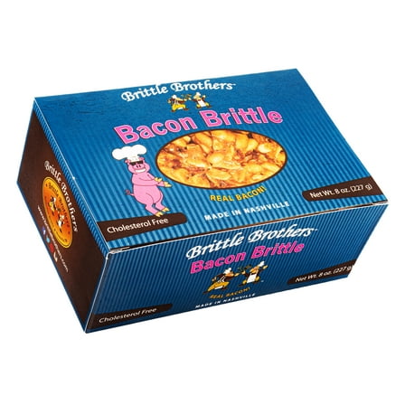 Brittle Brothers Bacon Peanut Brittle - 8 oz. Box : Voted #1 - 4x’s more Nuts - Gift Set Cashew Pecan Bacon Corporate Christmas Mother Father Chocolate