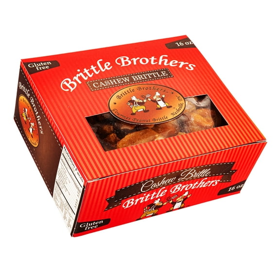 Brittle Brothers Cashew Brittle - 16 oz. Box : Voted #1 - 4xs more Nuts - Gift Set Cashew Pecan Bacon Corporate Christmas Mother Father Chocolate