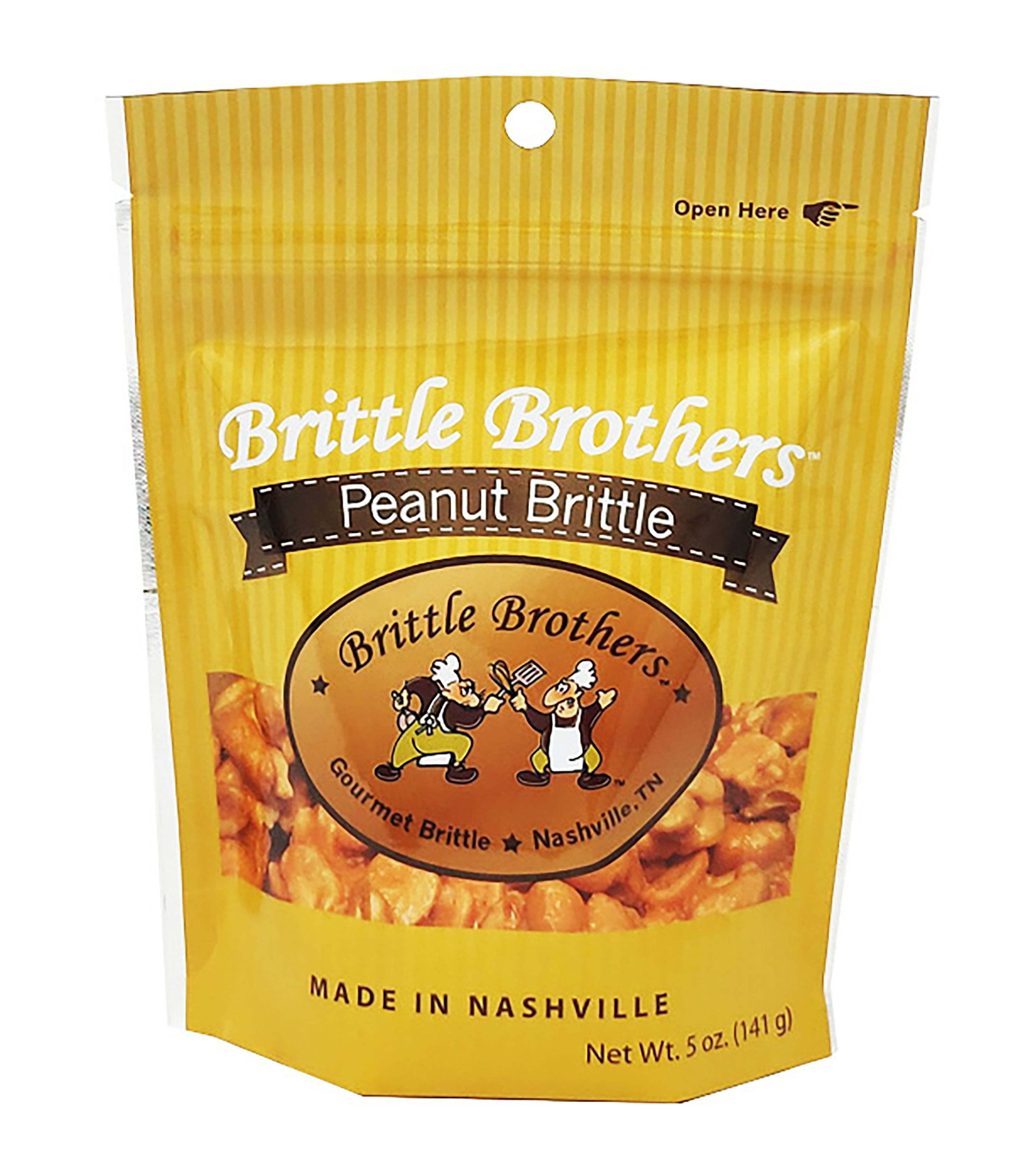 Brittle Brothers Peanut Brittle - 5 oz. Bag : Voted #1 - 4xs more Nuts - Gift Set Cashew Pecan Bacon Corporate Christmas Mother Father Chocolate