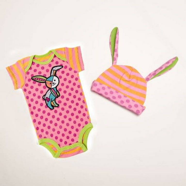 Britto Bebe Girl Onesie and Hat Set Size 6-12 Months