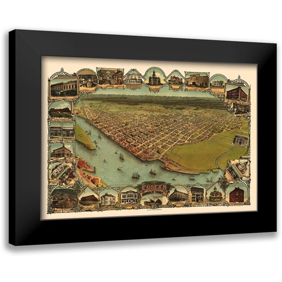 Britton 24x18 Black Modern Framed Museum Art Print Titled - Eureka California - Britton 1902