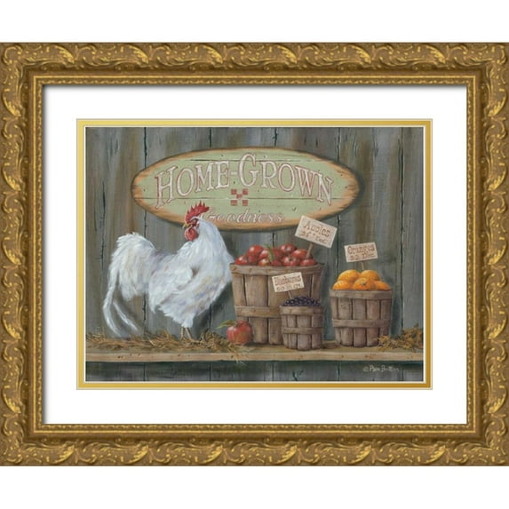 Britton, Pam 14x12 Gold Ornate Wood Framed with Double Matting Museum Art Print Titled - Homegrown Goodness