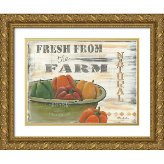 Britton, Pam 24x19 Gold Ornate Wood Framed with Double Matting Museum Art Print Titled - Fresh from the Farm