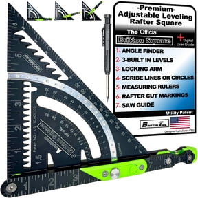 Britton Square 7''-Black/Green- Aluminum, Rafter Square