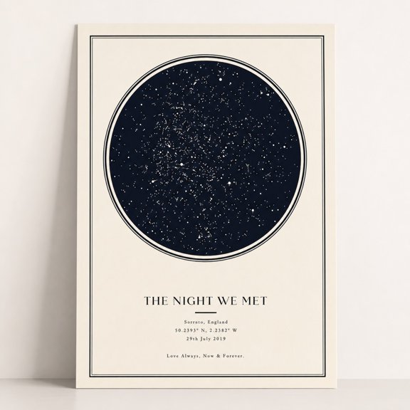 Brivelle Celestial Night Sky Map Wall Art Print, 12 x 8 in