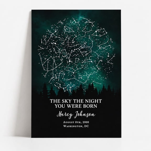 Brivelle Celestial Night Sky Star Map Poster, 12 x 8 in