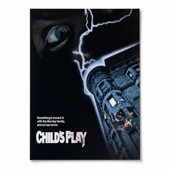 Brivelle Ominous Eye and Haunted Mansion Lightning Poster, Dark Gothic Horror Wall Decor, 16 x 20 in