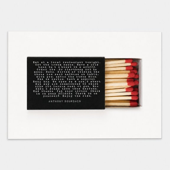 Brivelle Restaurant Etiquette Quote Matchbox Black, White and Red Artwork Poster Typography Kitchen, Dining Area or Home Office Decor Wall, 12 x 18 in