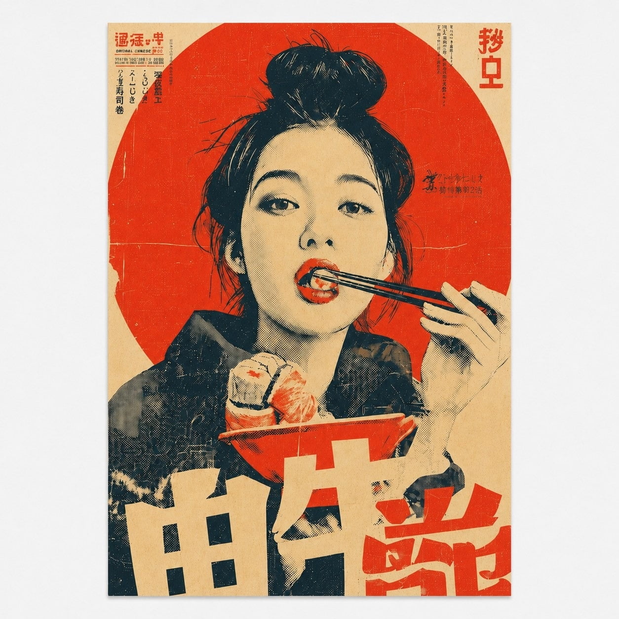 Brivelle Retro Sushi Food Art Poster, 32 x 48 in - Walmart.com
