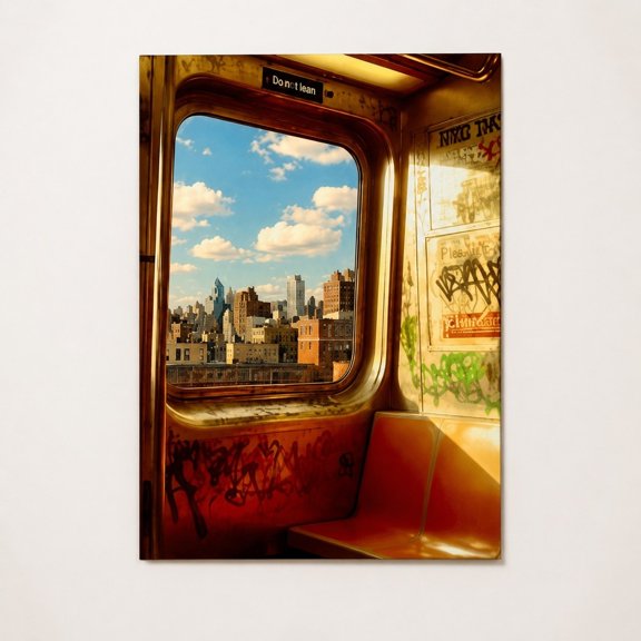 Brivelle Urban Transit Window City Skyline Poster, 12 x 8 in